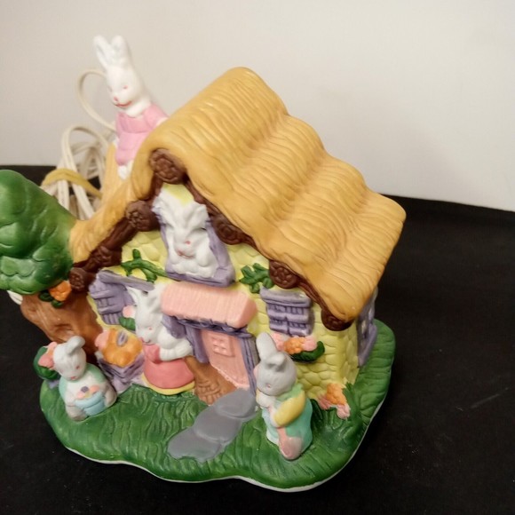 NCL‎ Easter Rabbit House East Holiday Decoration Ceramic China working light - Picture 4 of 10